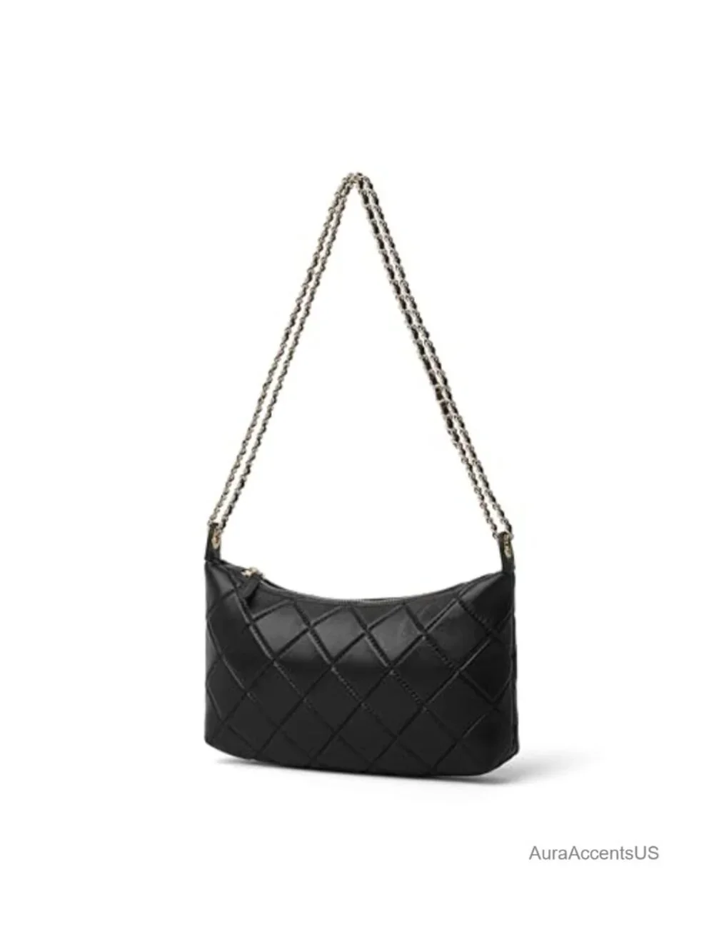 Small Leather Quilted Shoulder Purse with Chain Hobo Crossbody Bag